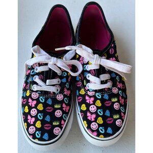 US Sports Emoji Theme Canvas Lace-up Sneakers Women's Size 8
